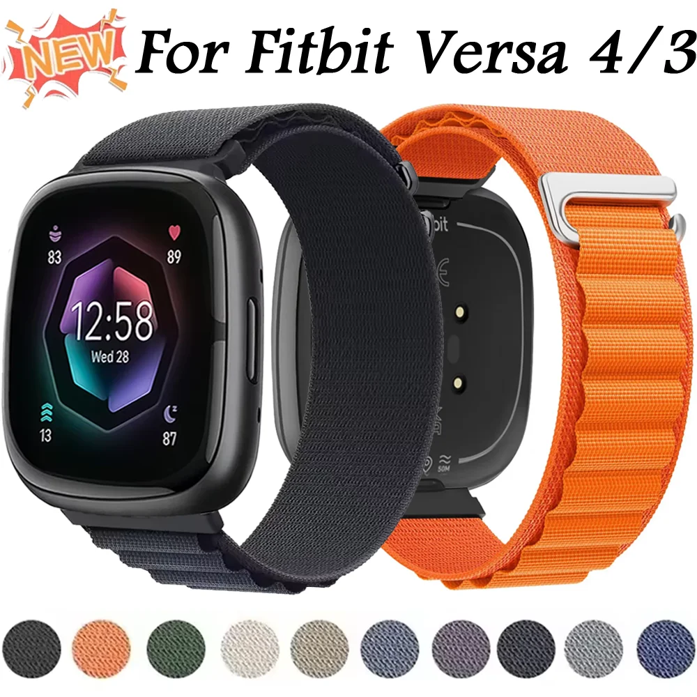 Alpine Loop Nylon Strap For Fitbit Versa 4/3 Smartwatch Replacement Sport Bracelet Wristband For Fitbit Sense 2 Belt Accessories
