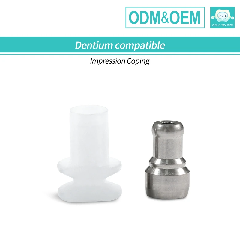 CNC-machined closed tray transfer copings for Dentium MUA multi-unit abutments. Pick-up style impression copings, factory direct