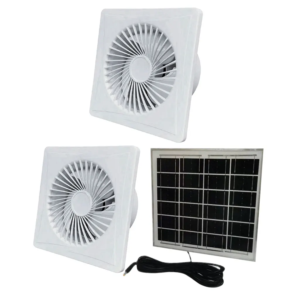 Solar 12V Exhaust Fan High Speed Air Vent Window Wall Fan Energy-saving Extractor Fan Durable Kitchen Bathroom Chicken/Duck Coop