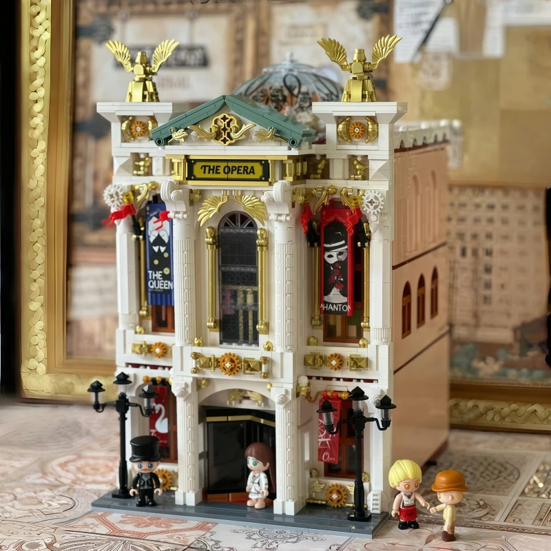 

Pantasy European Grand Theatre Building Blocks Toy Collection Model Cartoon Architecture Street View Gift Building Blocks