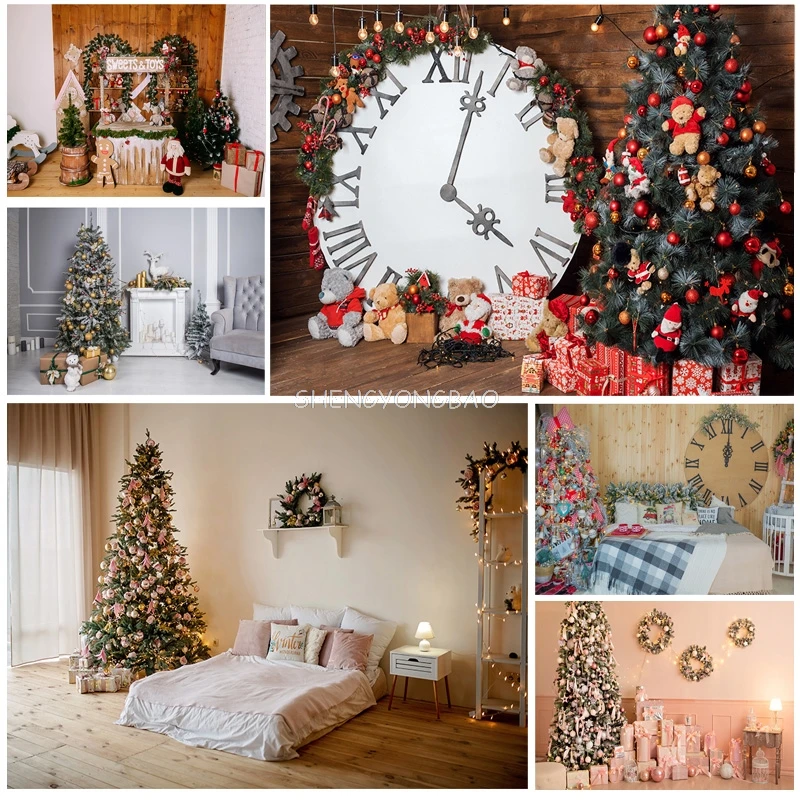 Christmas Indoor Theme Photography Background Christmas tree Children Portrait Backdrops For Photo Studio Props 21526 JPT-01