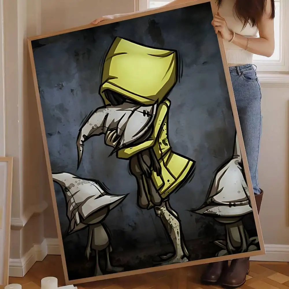 Game L-Little Nightmares Anime Posters Sticky Waterproof Paper Sticker Coffee House Bar Kawaii Room Decor