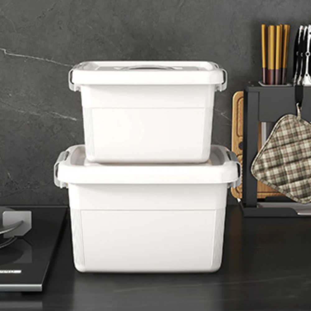 25 QT staubdichte Aufbewahrungsbox mit Abdeckung, tragbare Kleinigkeiten-Organizer-Box, wasserdichter Organizer, langlebige Aufbewahrungsboxen mit Griff