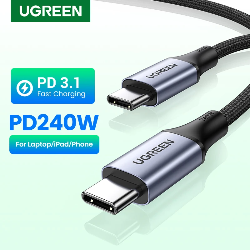 UGREEN-240W USB 타입 C 케이블 전원 라인 PD3.1, PS5 닌텐도 스위치 갤럭시 S22 맥북 블레이징 고속 충전 케이블 48V5A USB C