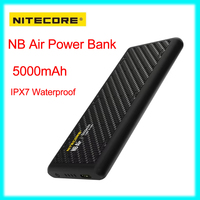 NITECORE NB Air Waterproof Carbon Fiber Mobile Phone Power Bank 5000mAh USB-C PD Fast Charging Battery Support for Huawei