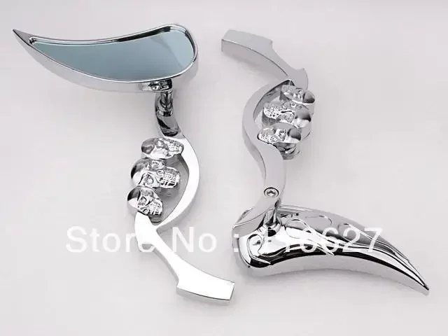 

G Хромированное 3D зеркало-капля с черепом и скелетом для Kawasaki Ninja ZX6R Vulcan VN 500