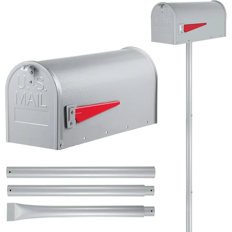 JH-Mechanical Customization Outdoor Spacious Internal Capacity Anti-rust and Corrosion Resistant Grey Zinc Alloy Metal Mailbox