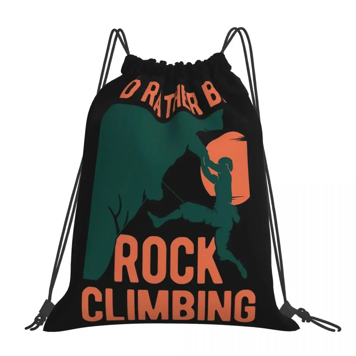 

Rock Climbing Lover Backpacks Fashion Portable Drawstring Bags Drawstring Bundle Pocket Shoes Bag BookBag For Travel Students