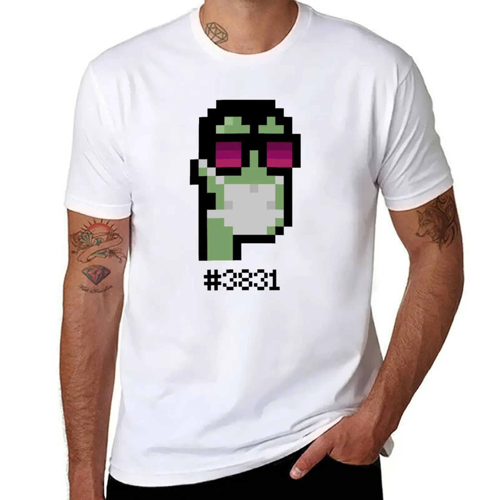 

CryptoPunks #3831 T-Shirt t shirt custom print t shirts cotton 100% T-Shirt