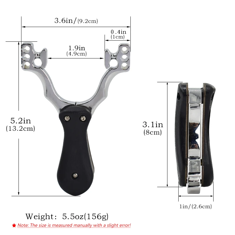 Alloy Y-Shaped Folding Slingshot Multi-Hole Ball Clamp Black Handle for Outdoor Target & Precision Practice