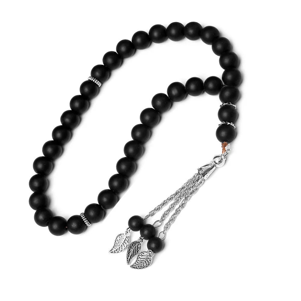 Muslim Prayer Beads religious Handcrafted 10mm Black Frosted Crystal 33-Bead TASBIH Islamic Prayer Beads sold jewelry