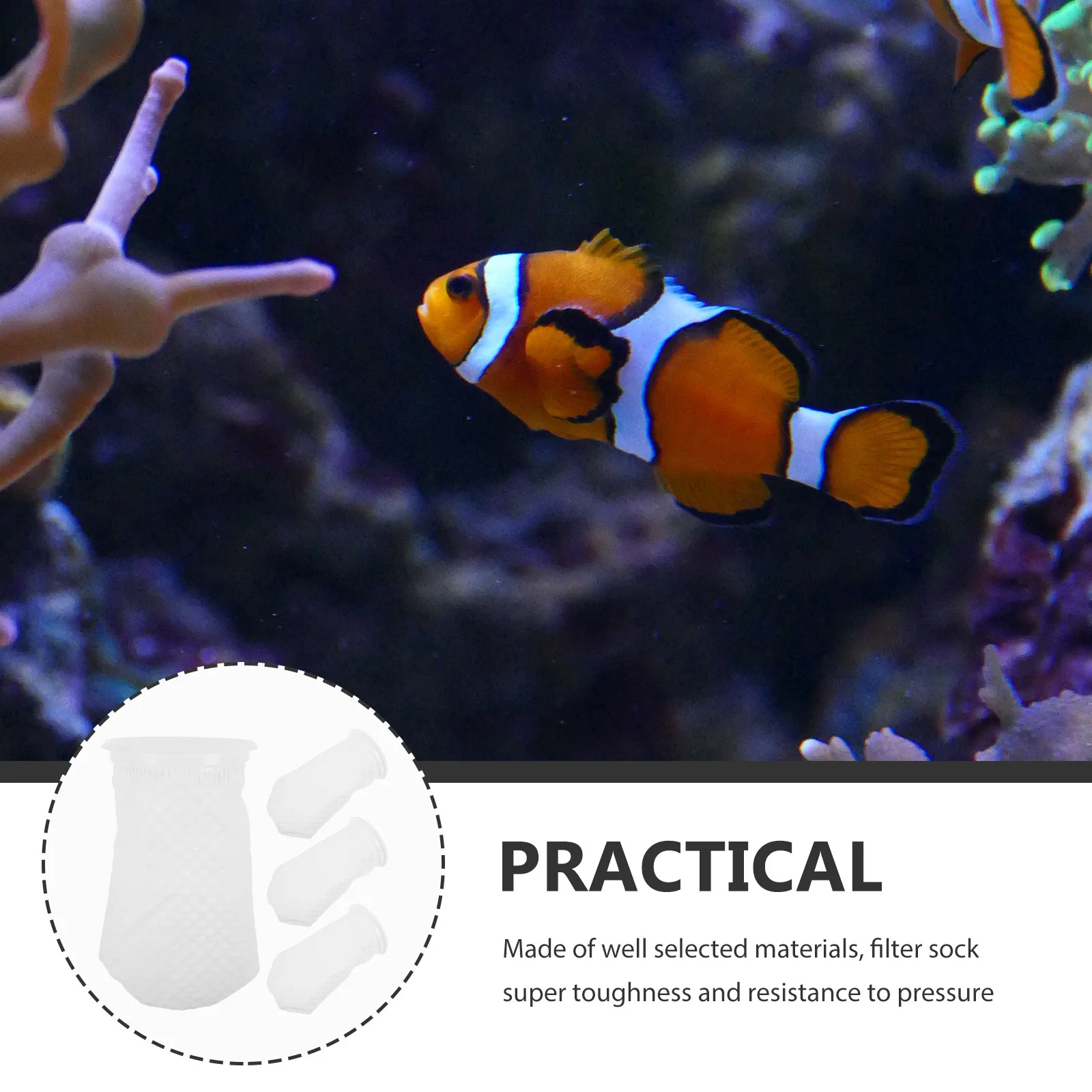 

4pcs Filter Sock For Aquarium Fish Tank Pond Saltwater Freshwater High Efficiency Filtration Replacement Bag Tool