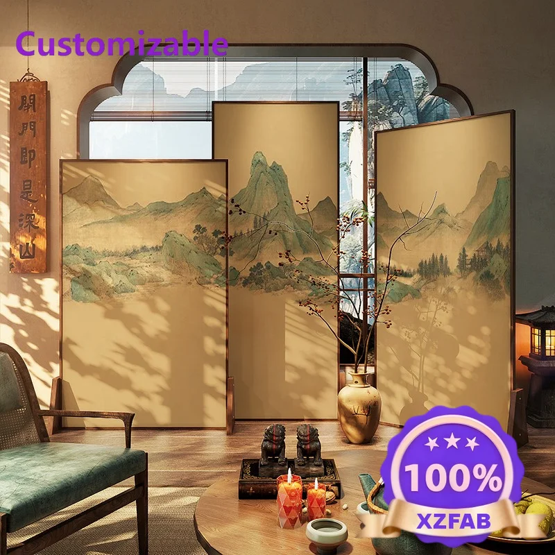 Factory Direct 2026 Chinese solid wood partition living room entrance door, porch decoration, movable
