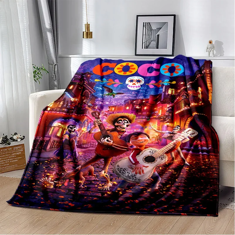 3D Cartoon Coco Day of The Dead Disney Soft Flannel Blankets,Throw Blanket Comfortable Blanket for Beds Sofa Home Bedroom Kids