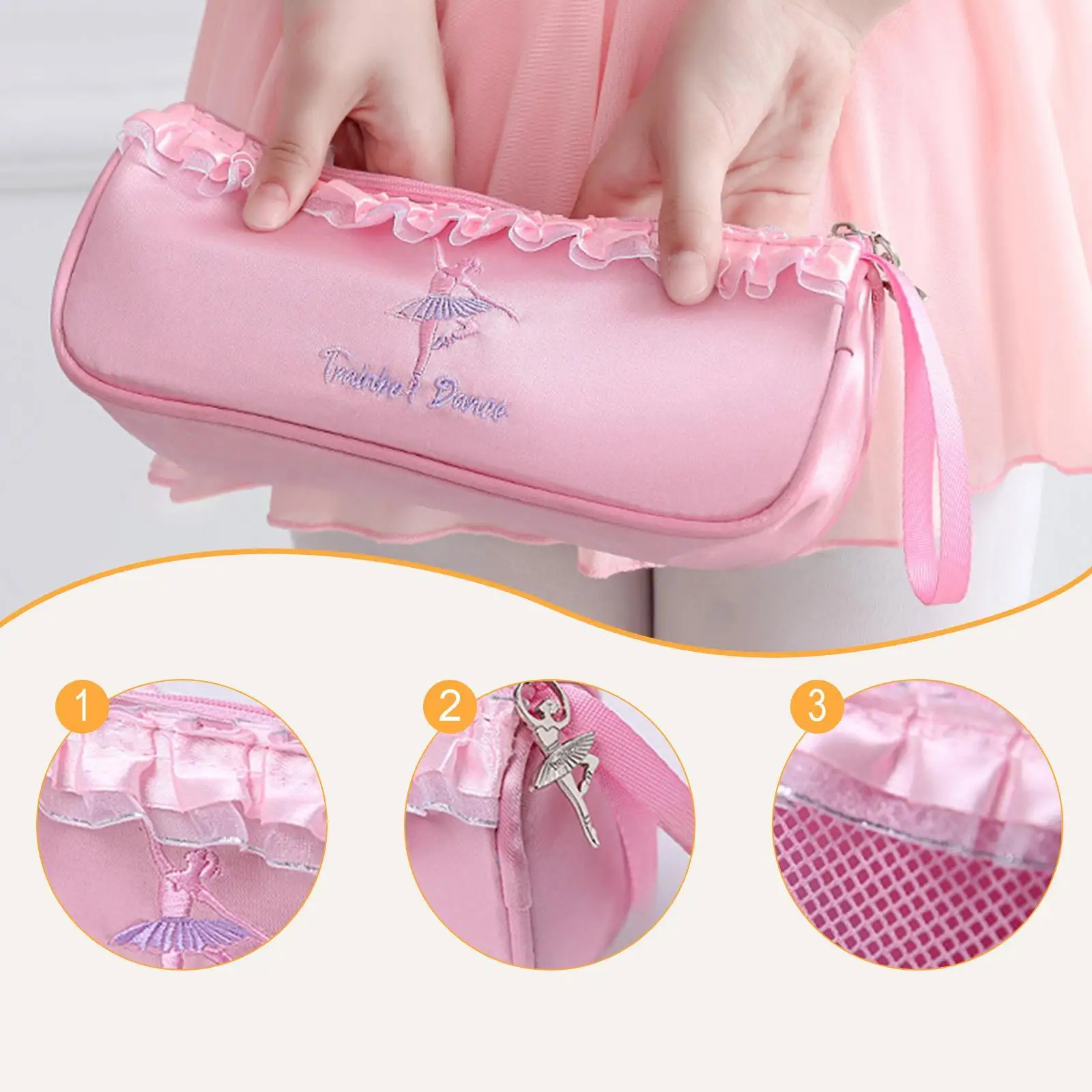 

Сетчатая сумка для танцевальной обуви, моющаяся сумка на молнии с ремешком на запястье, профессиональная сумка для хранения балетной обуви, сумка для переноски