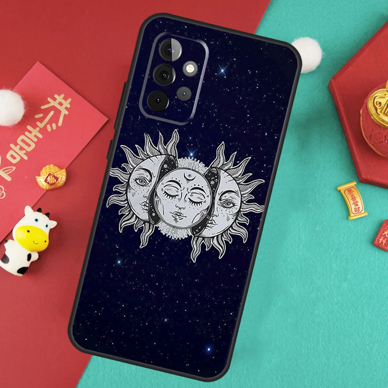 SUN AND MOON Mystic Zodiac Case For Samsung Galaxy A13 A33 A53 A15 A25 A35 A55 A54 A34 A14 A71 A51 A12 A32 A52 Cover