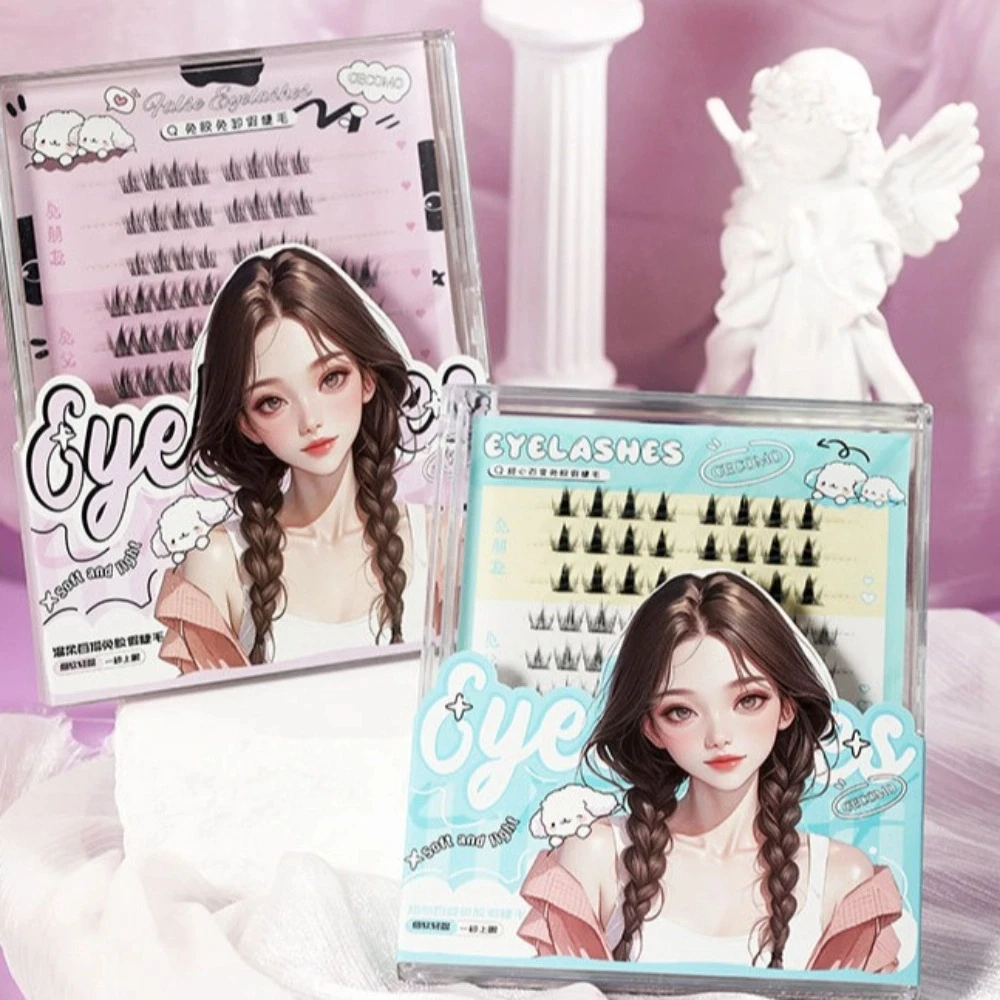 Segmentierte gemischte Einzelwimpern, großes Fassungsvermögen, Sonnenblumen-Pfauenschwanz, C-Locken, falsche Wimpern, schräg geflügelte, langlebige Wimpern