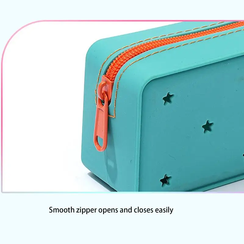 Estojo de lápis de silicone macio para estudante de escola Estojos de lápis de grande capacidade Saco de armazenamento de maquiagem Organizador de papelaria