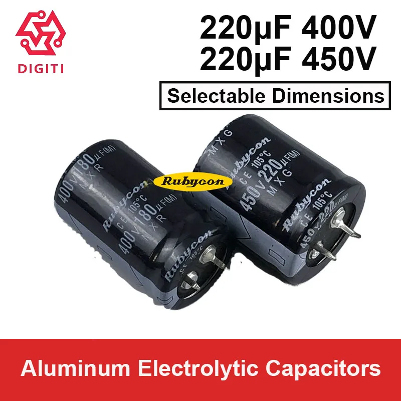 

RUBYCON Aluminum Electrolytic Capacitors Radial Snap-In 400V 220UF 450V 220UF 150µF 180µF 400V20µF 150UF 220UF super capacitors