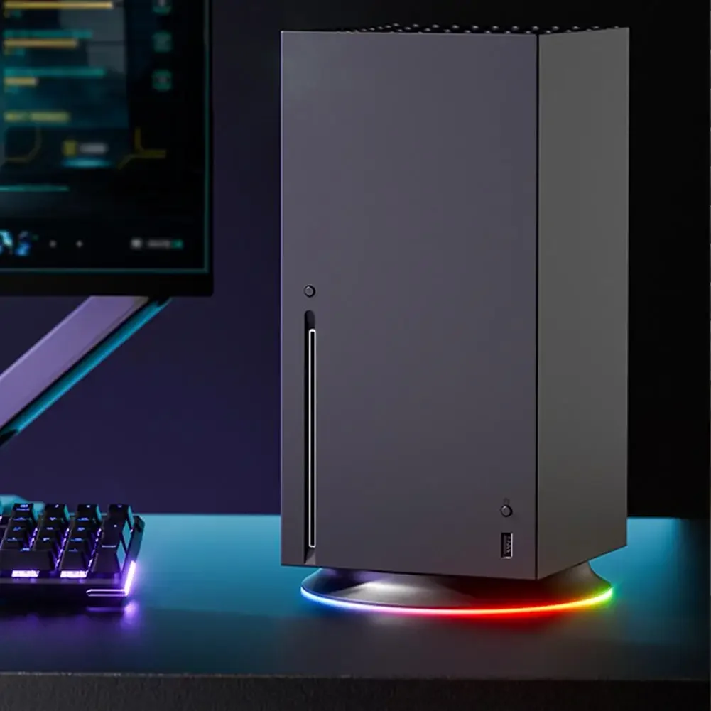 حامل تبديد الحرارة لجهاز Xbox Series X حامل عمودي مع أضواء LED RGB لوحدات التحكم Xbox-X ملحقات قاعدة غير قابلة للانزلاق
