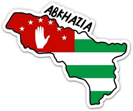 

Abkhazia Map with Flag - Vinyl Sticker for Car Laptop Notebook Camper Windows Windshield Luggage