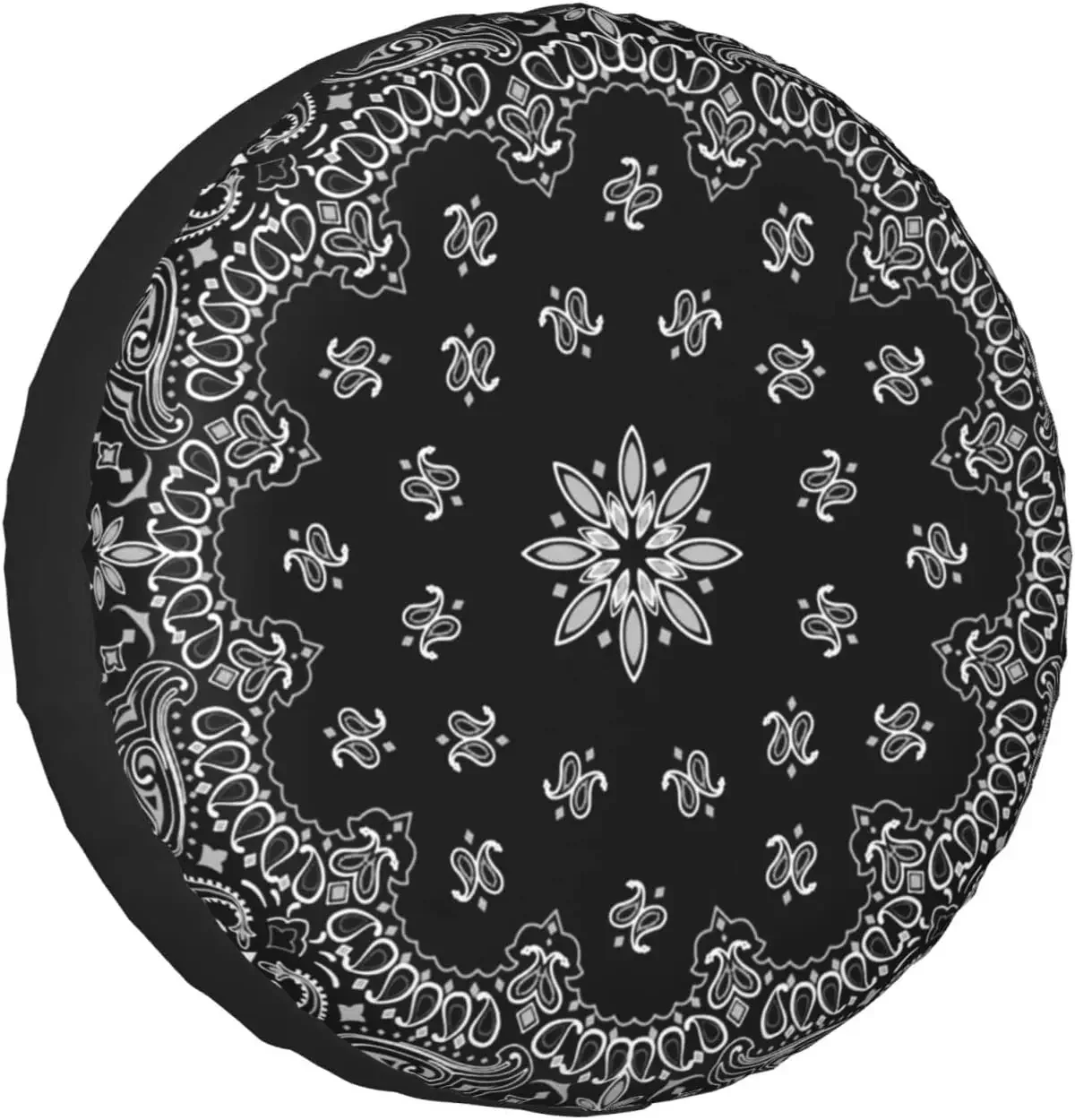 Spare Tire Cover Black Paisley Bandana Pattern Tire Covers for Car Rv Trailer Camping Universal SUV Truck Camper Travel