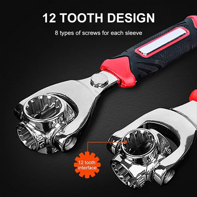 

52-in-1 Maintenance Wrench 360-degree Rotation Multi-head Household Wrench Multi-purpose Universal 8-in-1 Socket Wrench