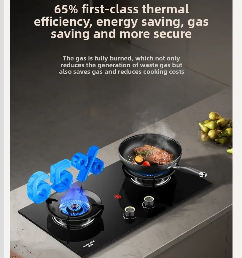 Skyworth Gas Stove Double Burner Home Use High Power LPG Cooking Stove QBA