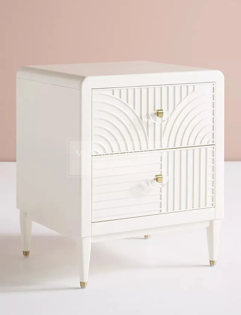 CL solid wood white chest simple modern bedroom storage multi-functional storage drawer three-bucket cabinet decorative cabinet