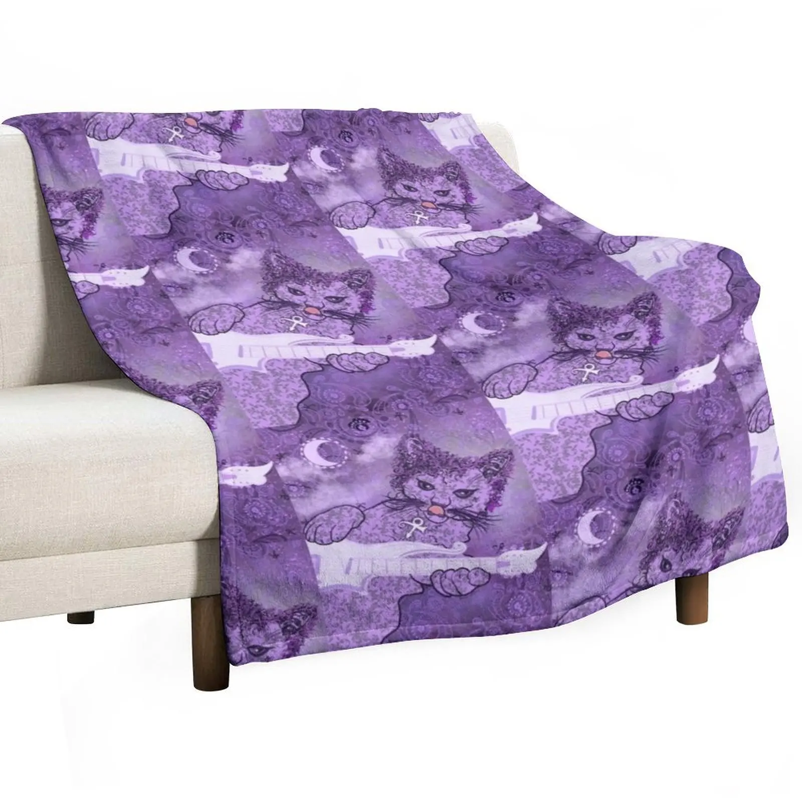 

Purr-fectly Prince Throw Blanket Flannel for sofa Winter beds Flannel Fabric Blankets