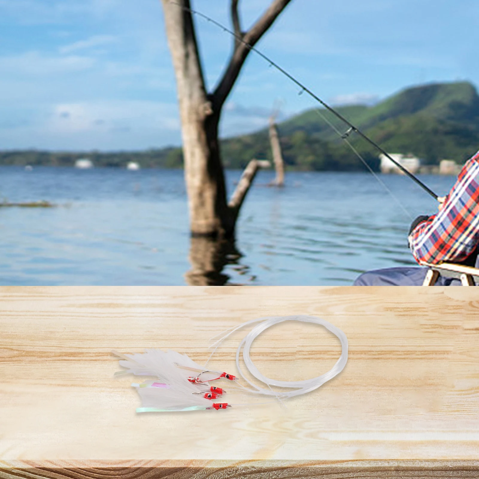 For Herring Catching 5 Hooks Fishing Setup for sabiki Fishing Lure Shallow Water Fishing 70cm Wire Length Fishing Lure