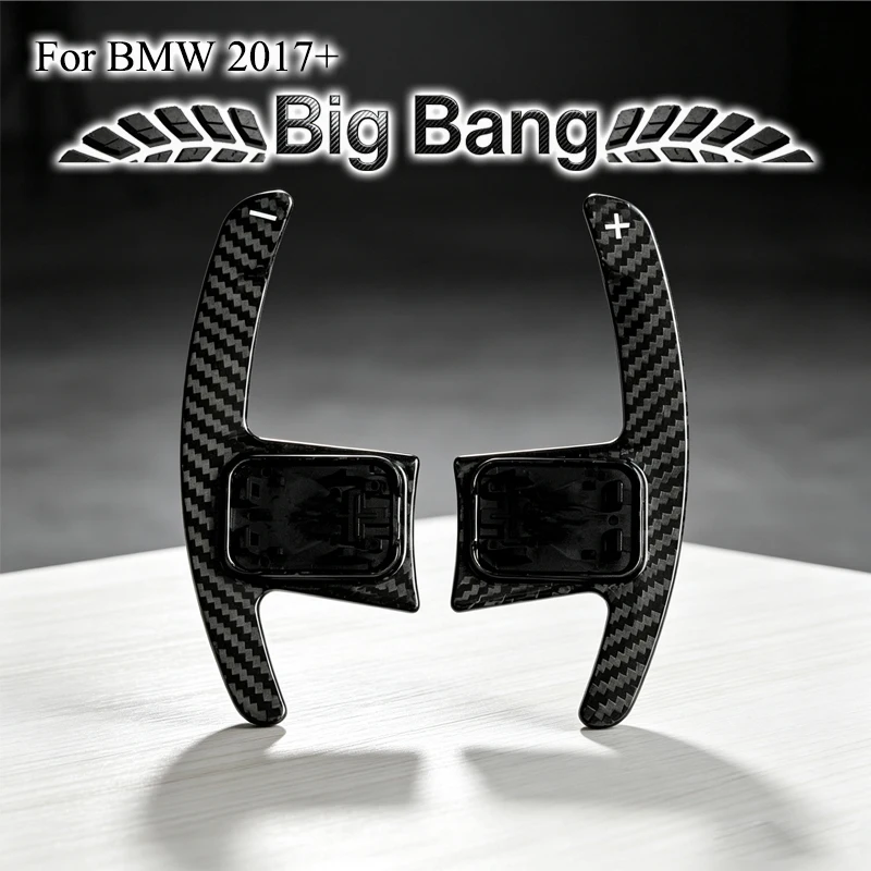 Suitable for BMW G3 Series, 4 Series, 5 Series, X5, carbon fiber steering wheel trim, paddle shifters, textured black car access