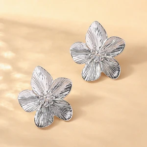 2PC Women's Fashion in Fashion Earrings of Stainless Steel Flower Outdoor Travel Carnival Festival Dress Dresses 10 Main Sales Bride Cadaver - №2