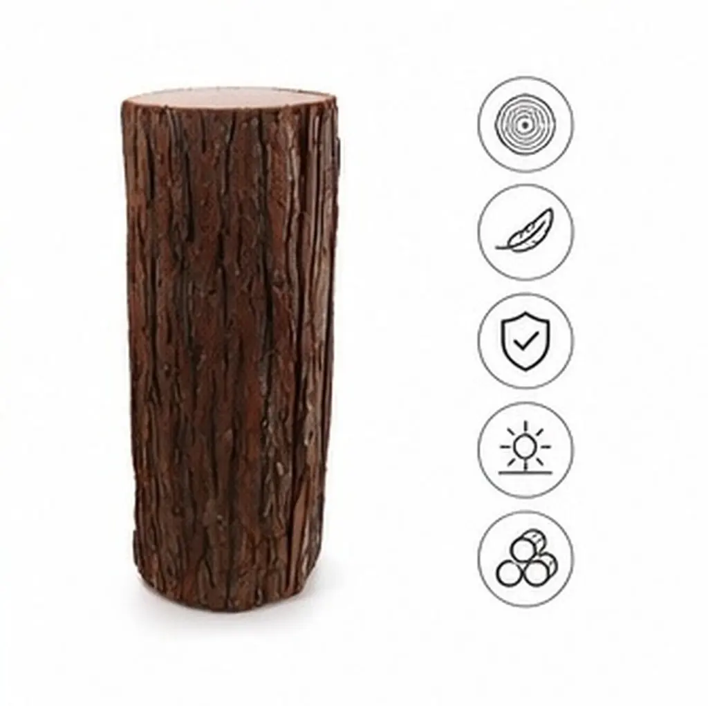 Faux Wood Stump Display Stand Stable Rustic Log Pedestal for Party Centerpiece Wedding Decor Photo Props Exhibition Display