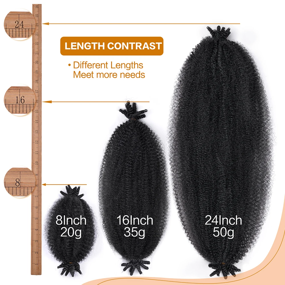 Afro Spring Twist Crochet Hair Pre-Separated Marley Braids Hair Extensions for Women synthetic Braids Afro Twist Braiding Hair