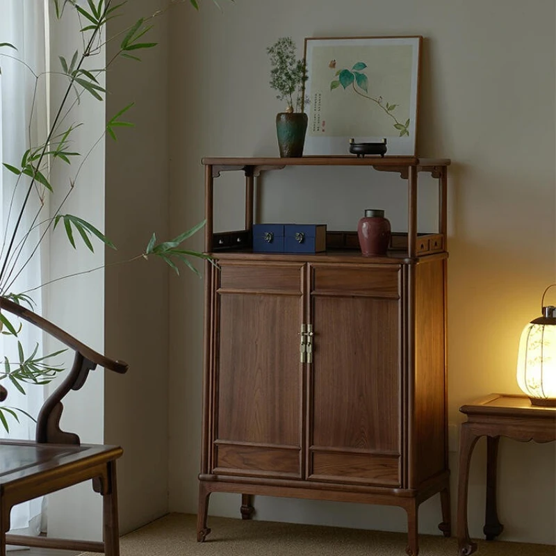 

Solid wood locker household simple retro storage cabinet tea cabinet new Chinese side cabinet
