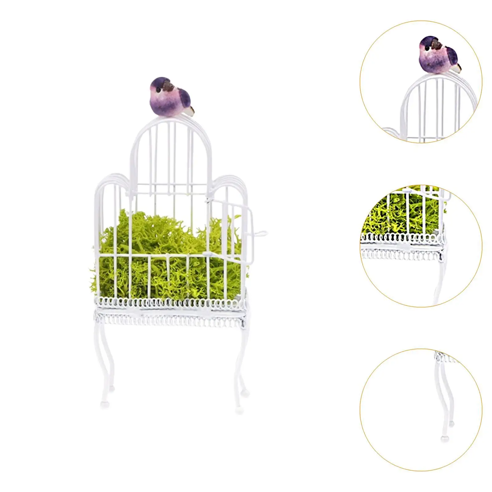 1/12 ตุ๊กตา Bird Nest Props เด็กของขวัญ DIY ชุดเครื่องประดับตกแต่งตุ๊กตากลางแจ้งโลหะ Mini Birds House Bird Nest รุ่น