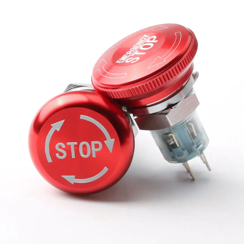 Stop button switch knob rotary switch mushroom knob switch 16mm 19mm 22mm 2NO 2NC 3v-250v