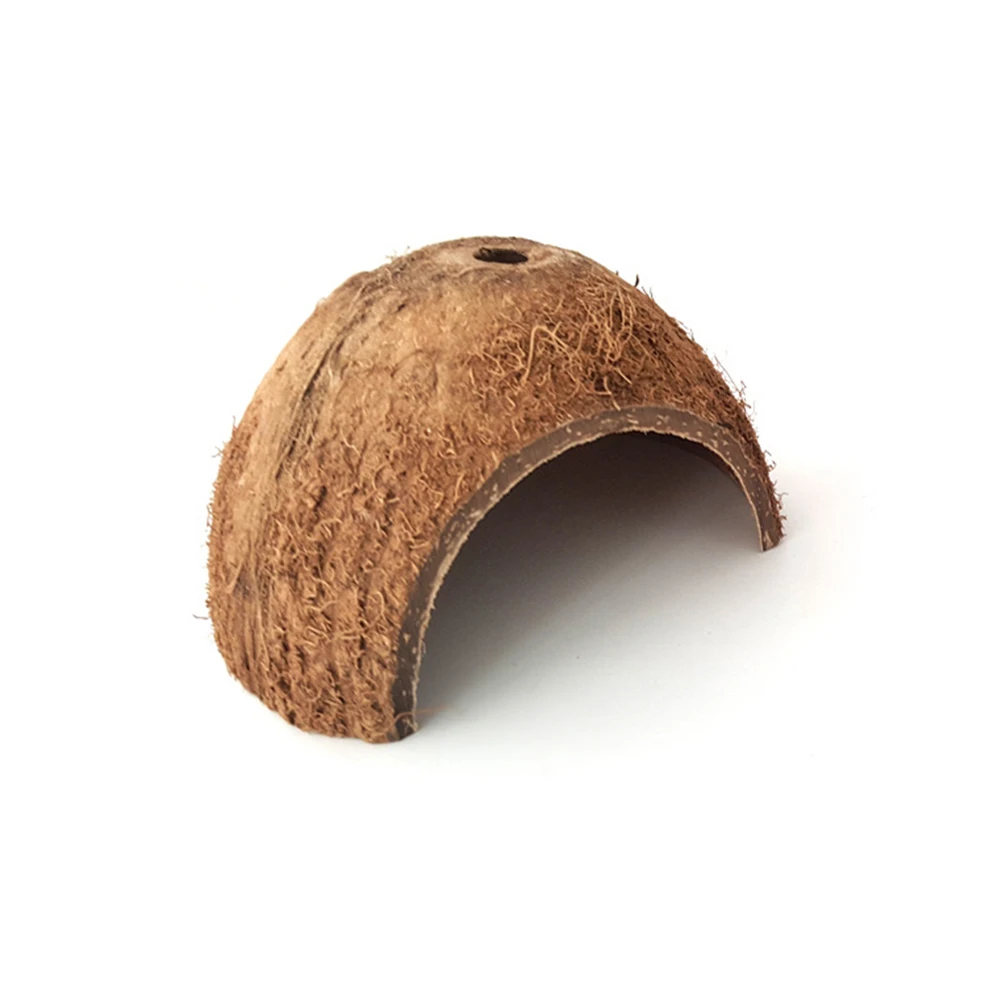 

2Pcs Natural Coconut Shell Pet Hideout Reptile Cave Shelter Lizards Spiders Small Animal House
