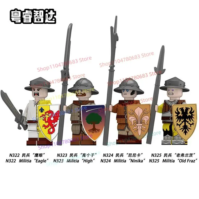 MOC Bouwstenen Wereld Militie Minifiguur Assemblagemodel Display Beeldje Anime Cartoon Decoratief Collectible Toy Gift