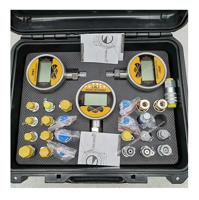 

Excavator spare parts hydraulic pressure test kit with 3 digital gauges hydraulic test gauge tool kit for all model