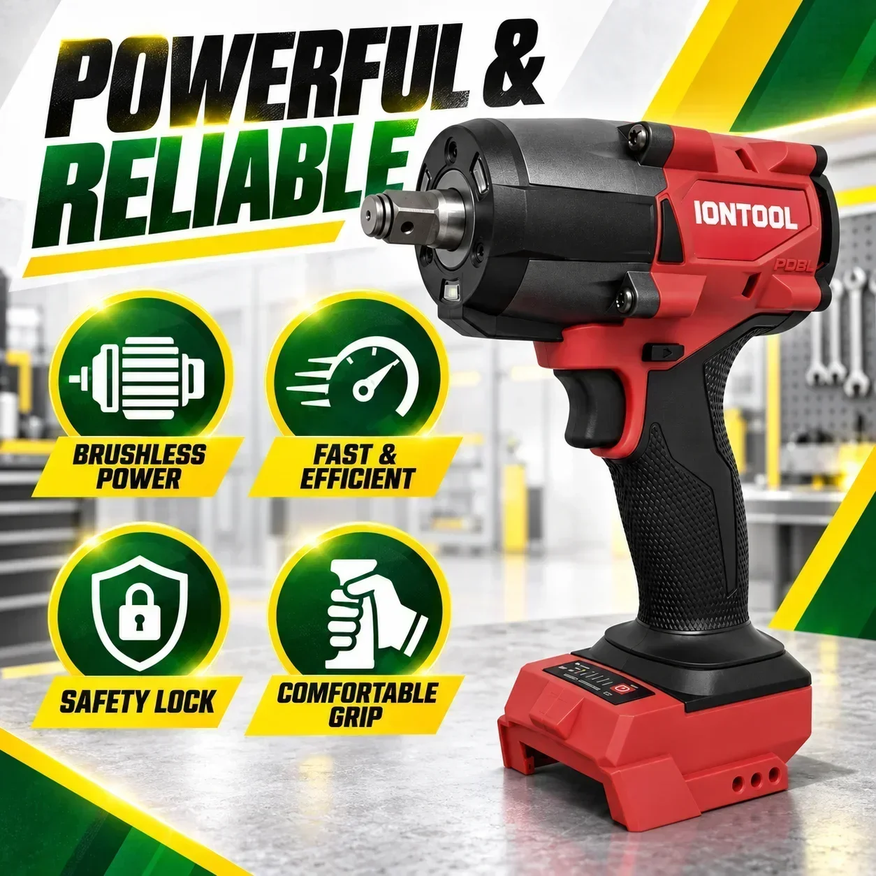 IONTOOL High Torque 1000N.m Brushless Cordless Impact Wrench for Equipment Repair Bare Unit power tools impact driver