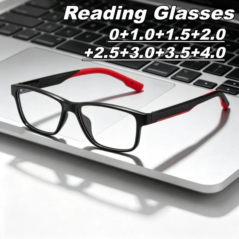 Small-Frame Square High-Definition Reading Glasses Men's and Women's Sports Style Blue Light Blocking Lens Presbyopic Eyeglasses