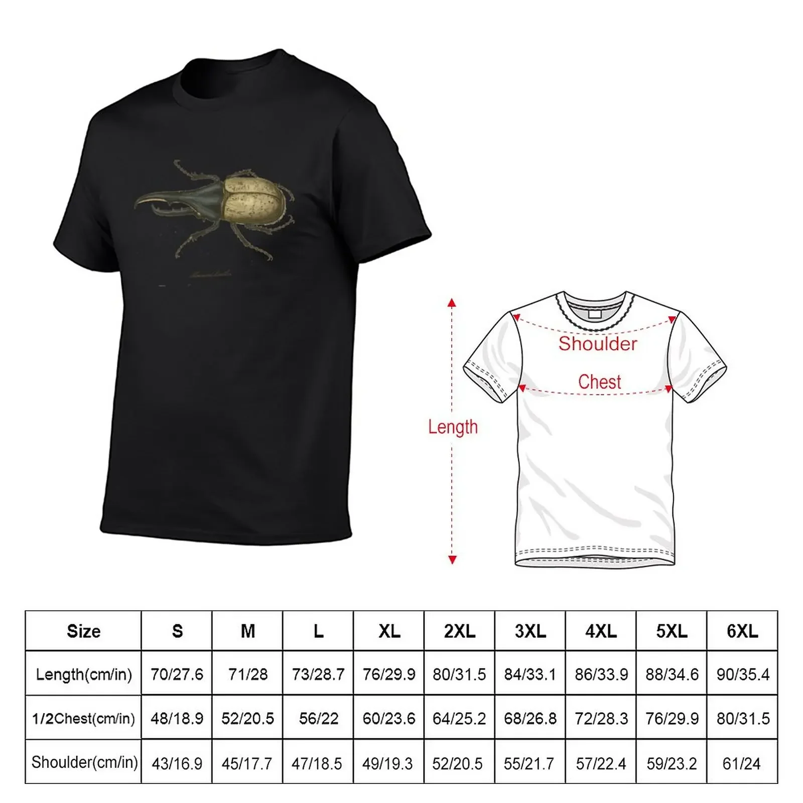 New Hercules Beetle T-Shirt summer top vintage clothes man clothes t shirts for men cotton