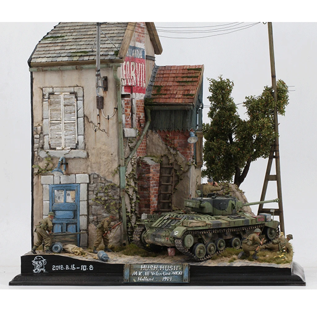 1:35 Gesimuleerde Scène Ruïnes Huis Tank Plataform Model Tafel Wargame Scène DIY Onderdelen