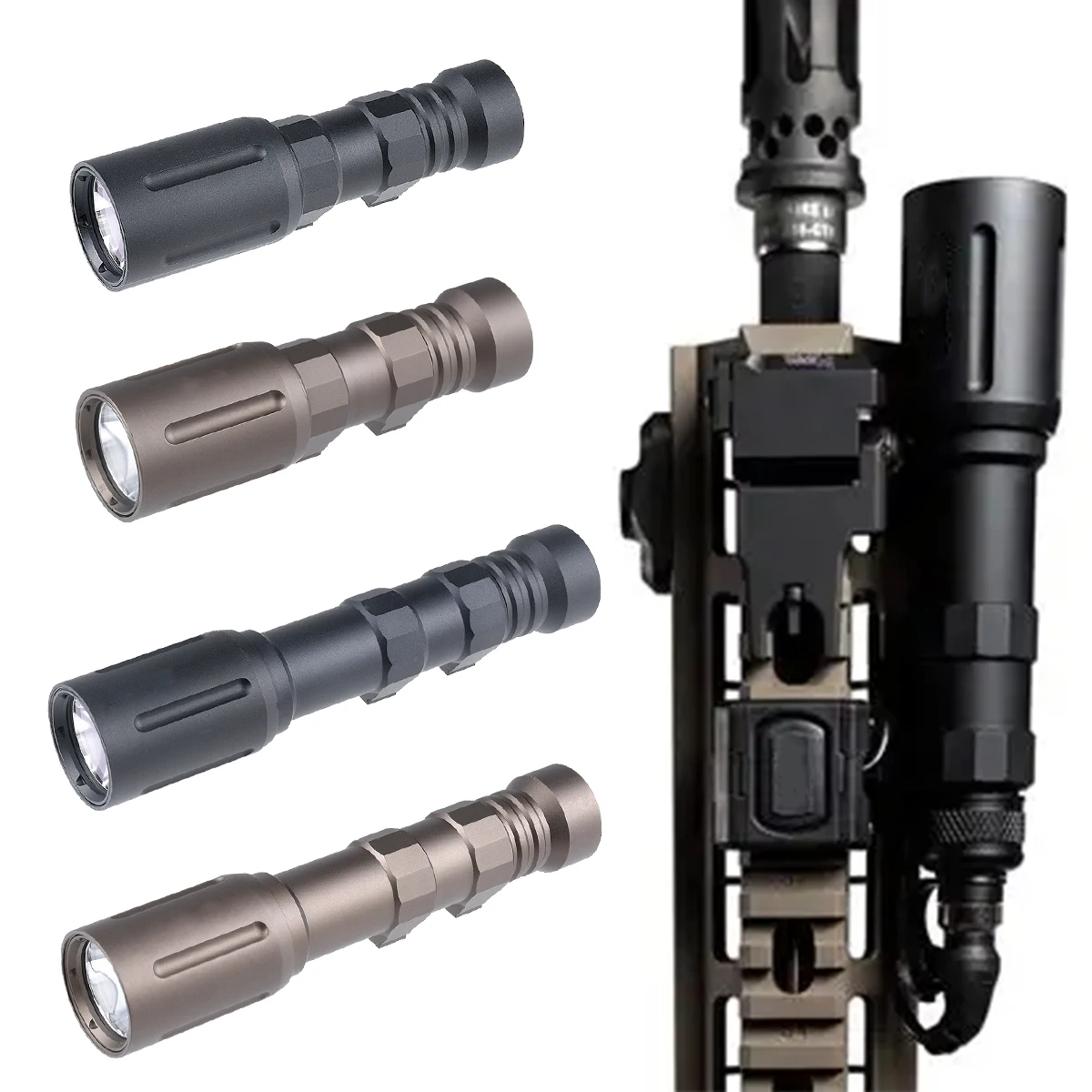 Tactical MOD Weapons Scout Light High Lumen Pressure Remote Switch Spotlight UNITY Hot Button Mount Airsoft Flashlight