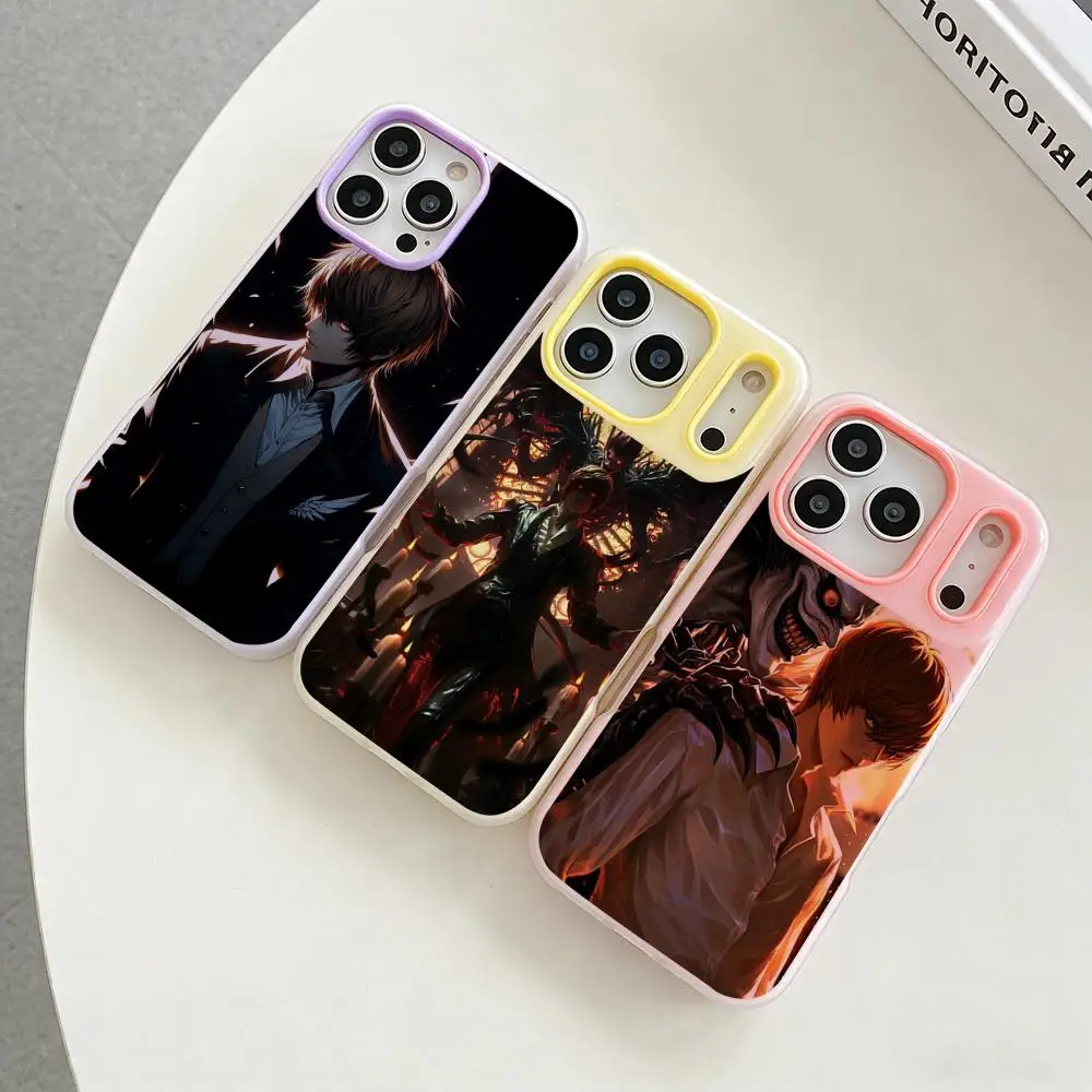 

Anime L-Light Y-Yagami Phone Case Colorful 2‑in‑1 Jelly Matte Clear Full Protection Case For iPhone 11‑17 Series