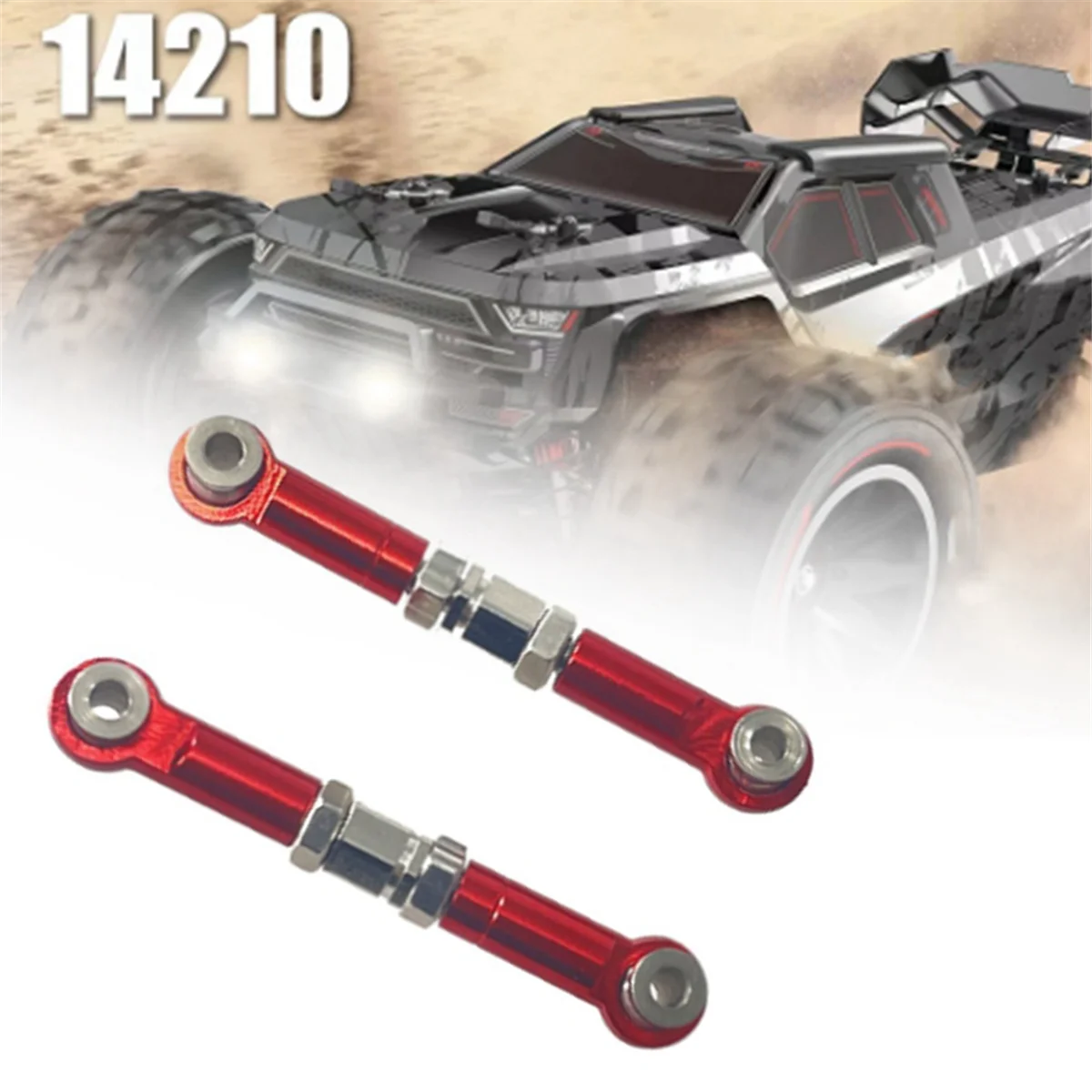 RC Auto Metalen Upgrade Accessoires Stuurstang voor MJX Hyper Go 1/14 14209 14210 H14BM RC Auto Upgrade Onderdelen (Rood)