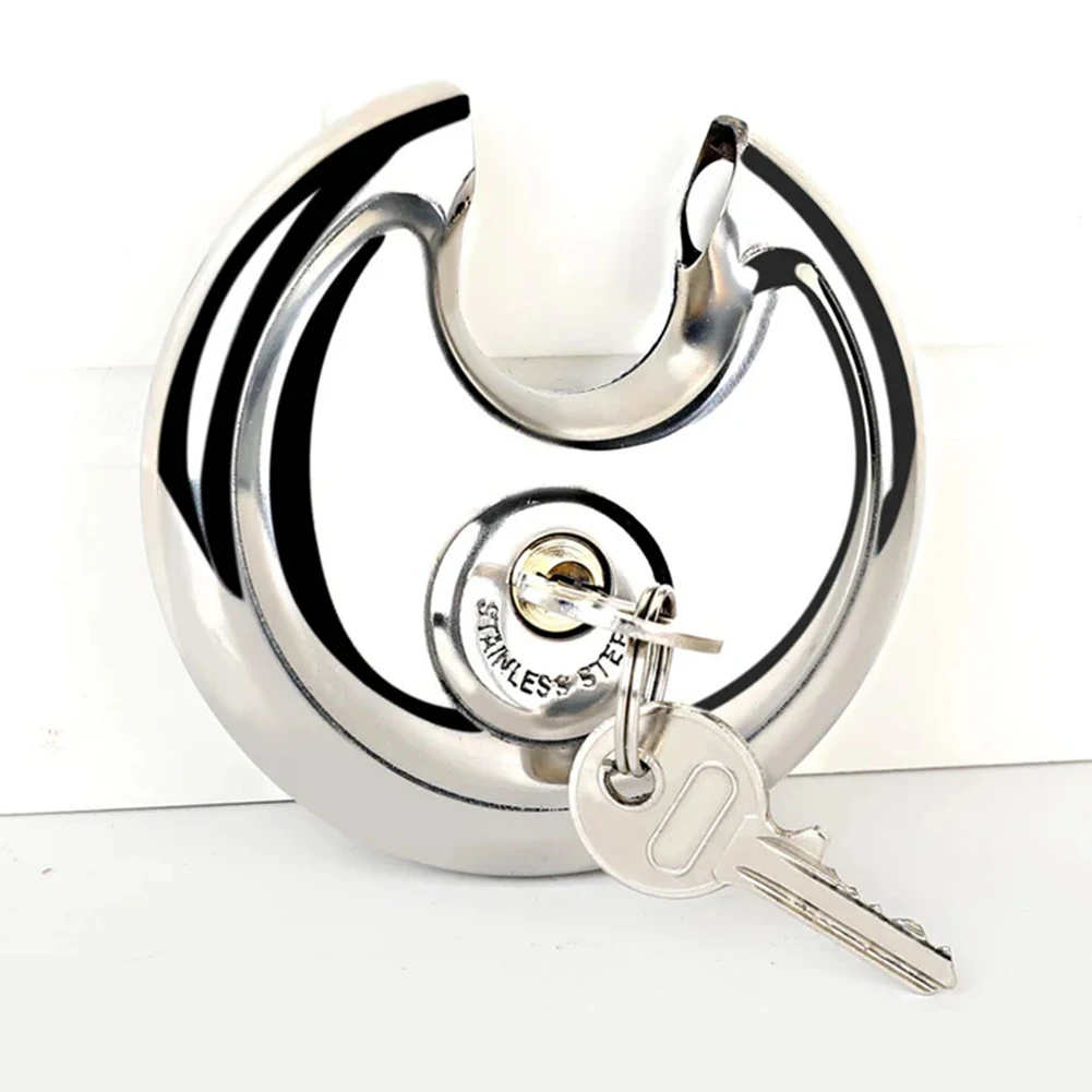 Carriage Door Lock Round Disc Padlock For Indoor Use Easy To Carry Long-lasting Use Waterproof Includes 2 Keys