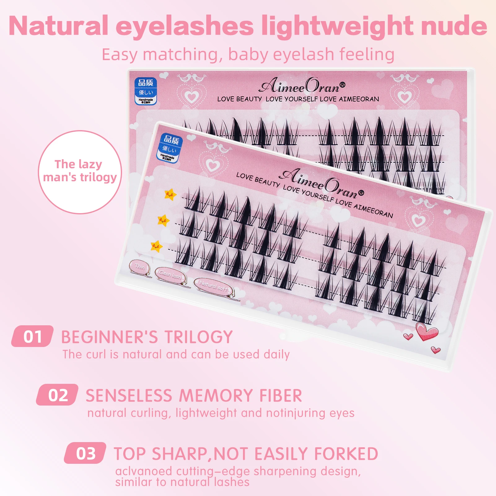 5-pair Manga Eye A Shaped False Eyelashes Wet Lashes Thick Manhua Spiked Eyelashes Naturally Soft Douyin Makeup Lash Extension